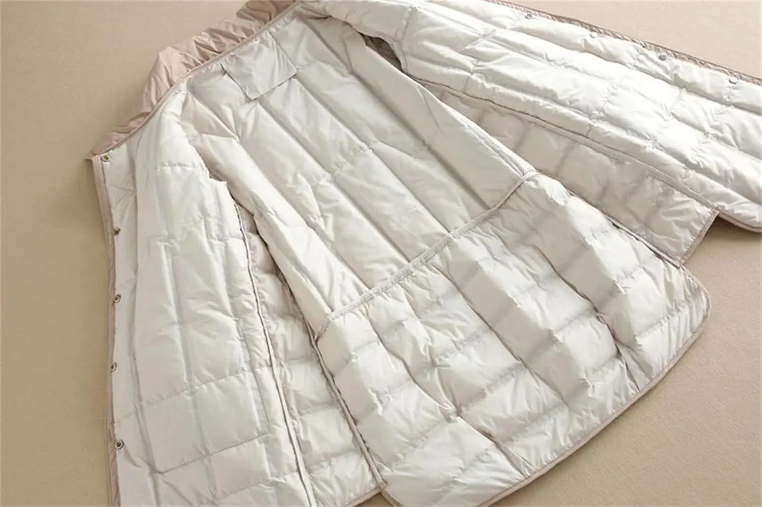 SaoBiiu Women Down Jacket Ultra Light Puffer Coat Winter Stand Collar Casual Long Puffer Jacket