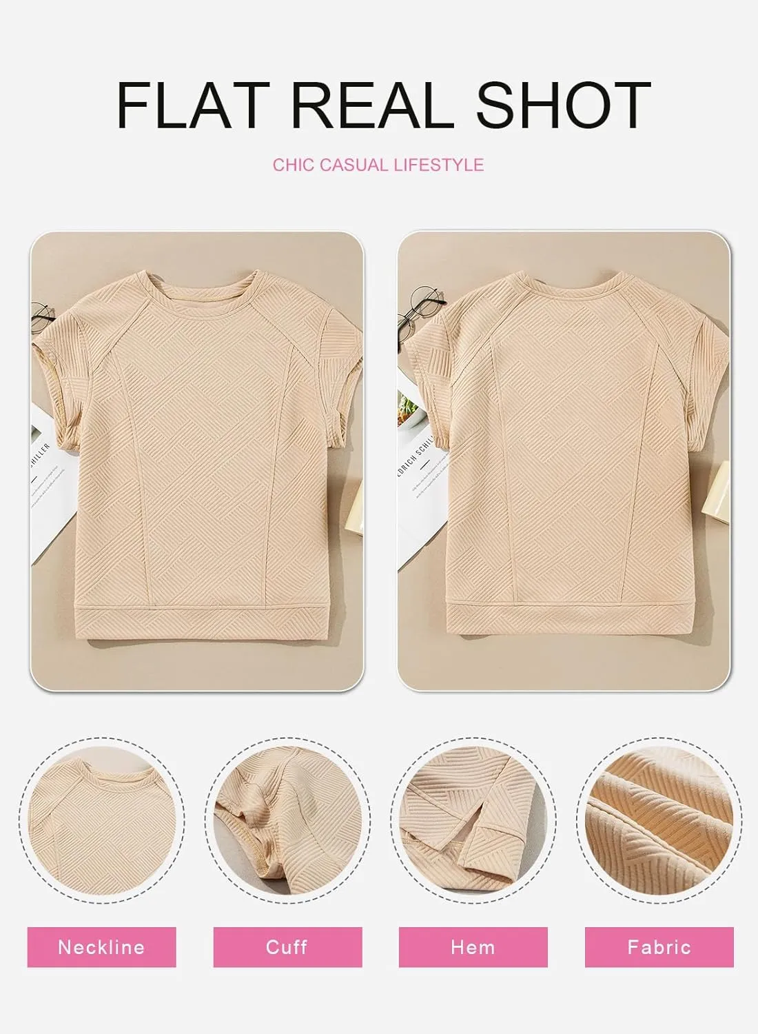 SHEWIN Oversized T Shirts for Women Crewneck Short Sleeve Casual Summer Tops Tees