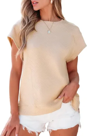 SHEWIN Oversized T Shirts for Women Crewneck Short Sleeve Casual Summer Tops Tees