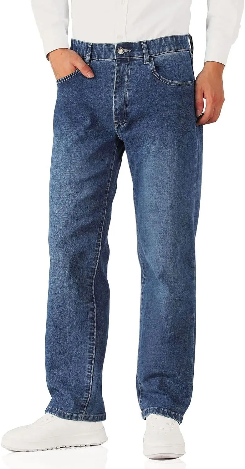 Soojun Men's Flex Waistband Relaxed Fit Straight Leg Jeans