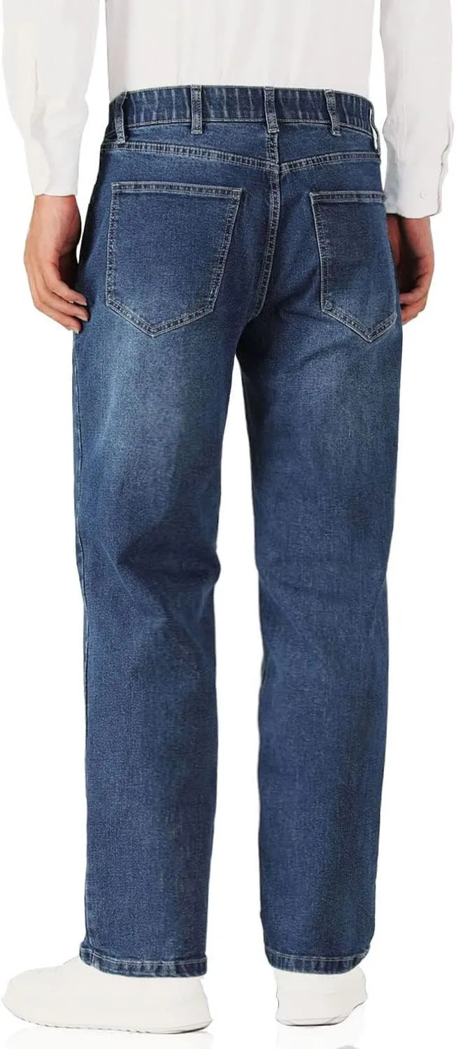 Soojun Men's Flex Waistband Relaxed Fit Straight Leg Jeans