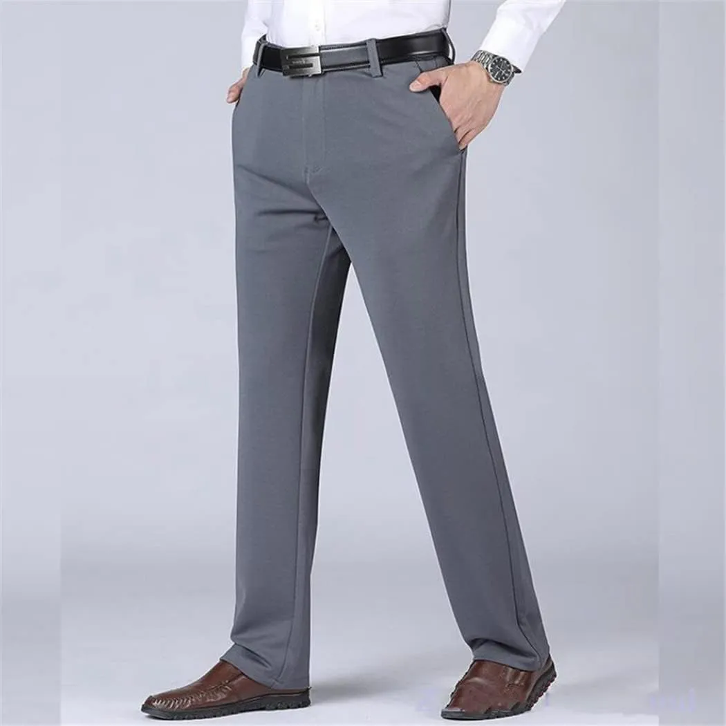 Summer Elastic Casual Pants, Straight High Waist Elastic Business Casual Pants for Middle-Aged
