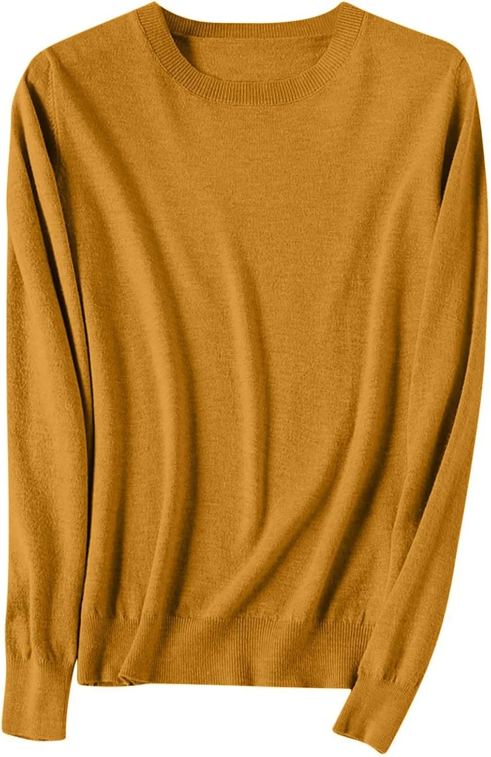 Sweaters for Women Trendy Crewneck Knit Long Sleeve Sweater Loose Fit Casual Solid Warm Soft Pullover Winter Tops