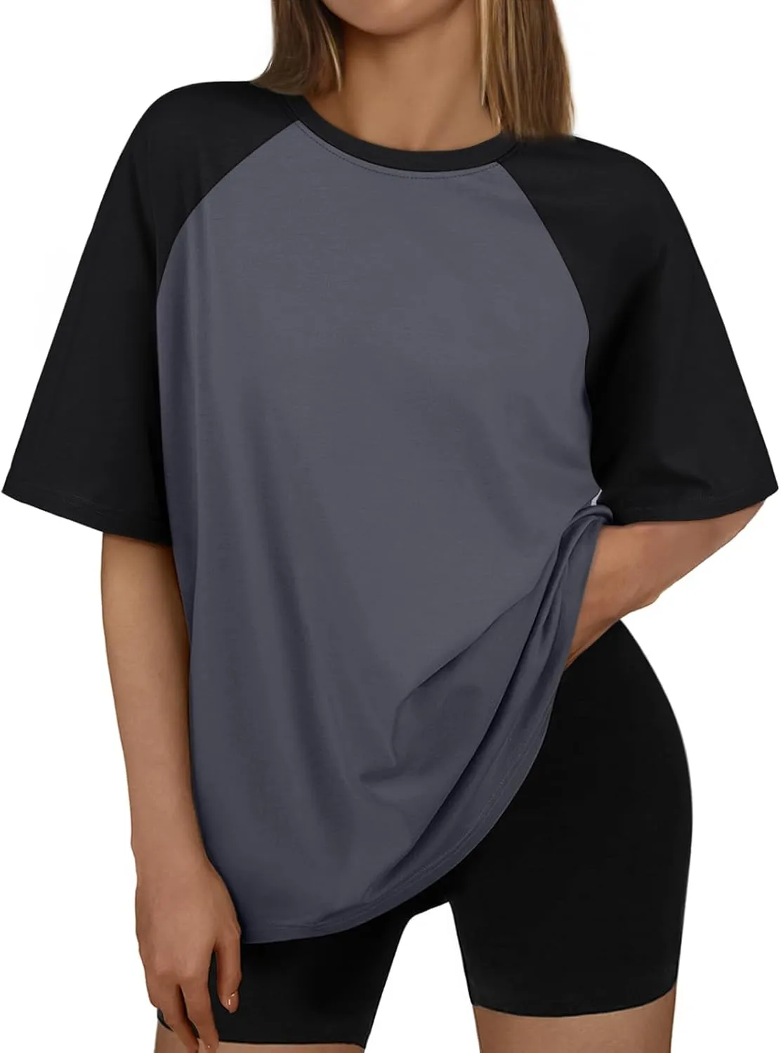 Trendy Queen Oversized Short Sleeve T Shirts for Women Workout Casual Summer Tops Loose Fit Cute Basic Tees