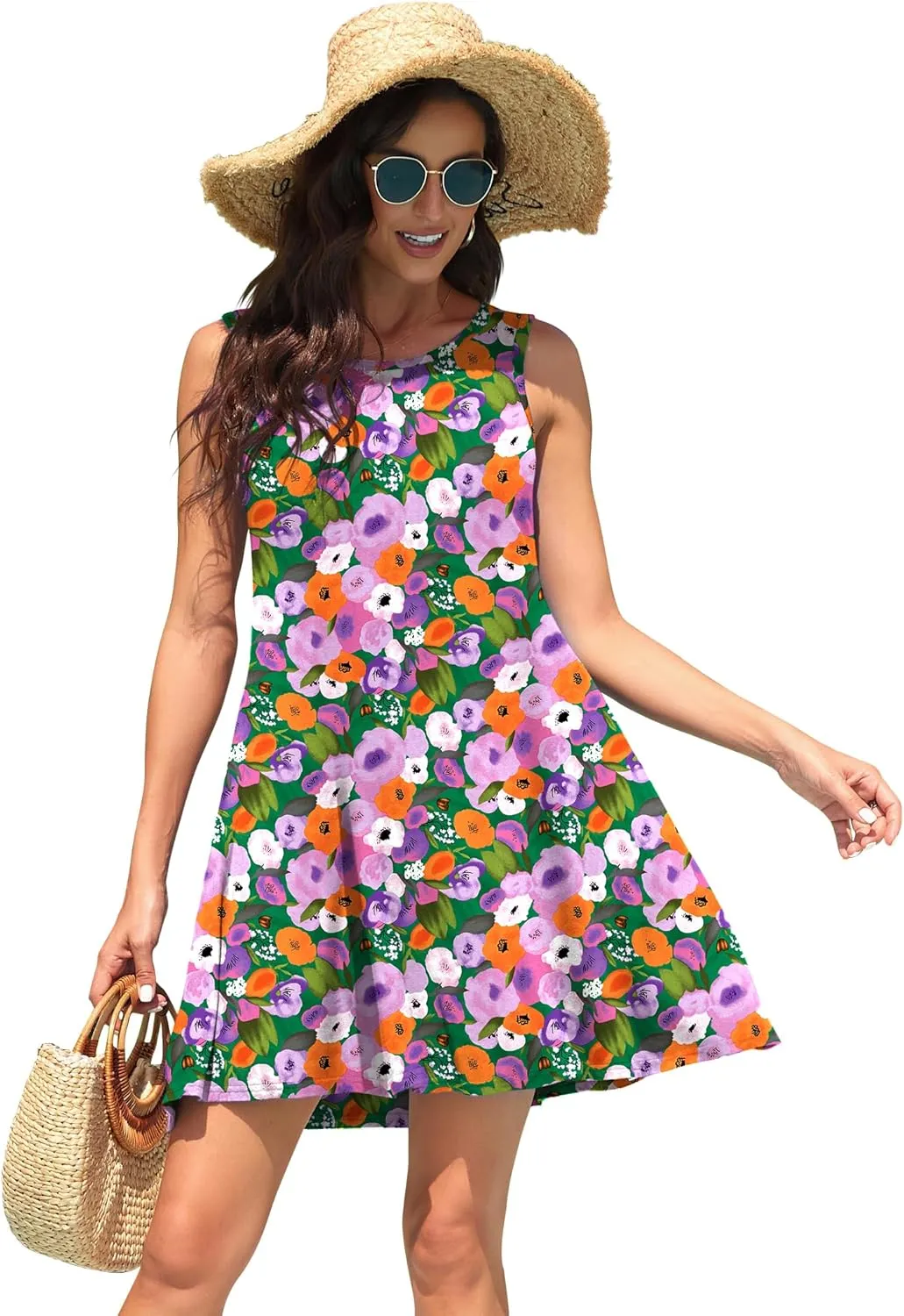 WEACZZY Women Summer Casual Swing T Shirt Dresses Beach Cover up Loose Dress