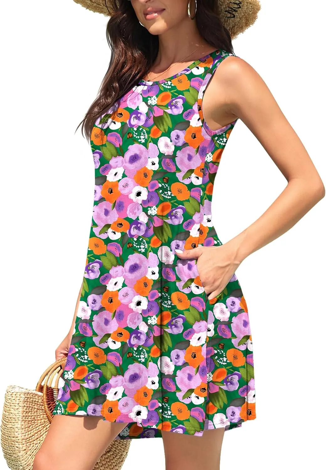 WEACZZY Women Summer Casual Swing T Shirt Dresses Beach Cover up Loose Dress