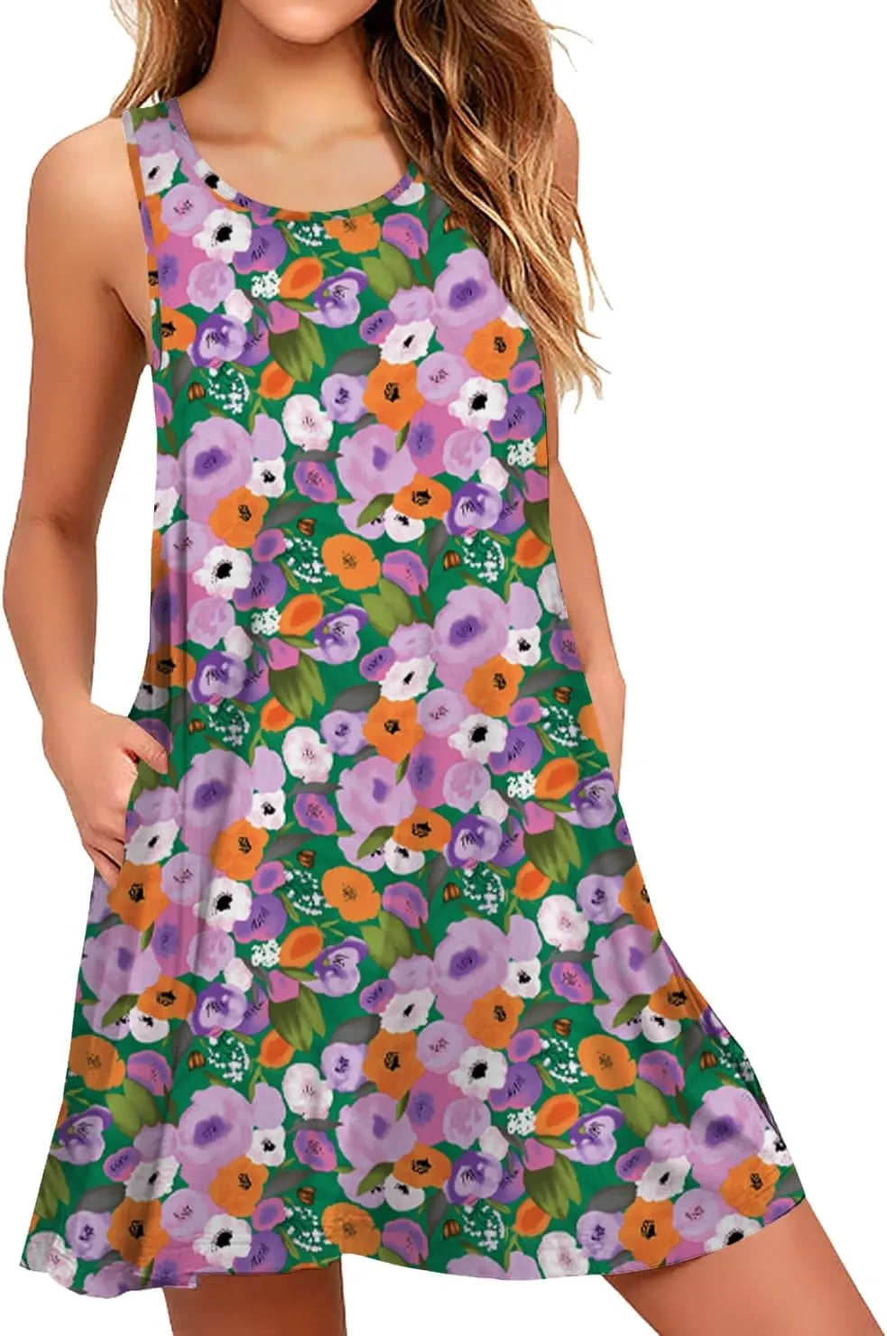 WEACZZY Women Summer Casual Swing T Shirt Dresses Beach Cover up Loose Dress