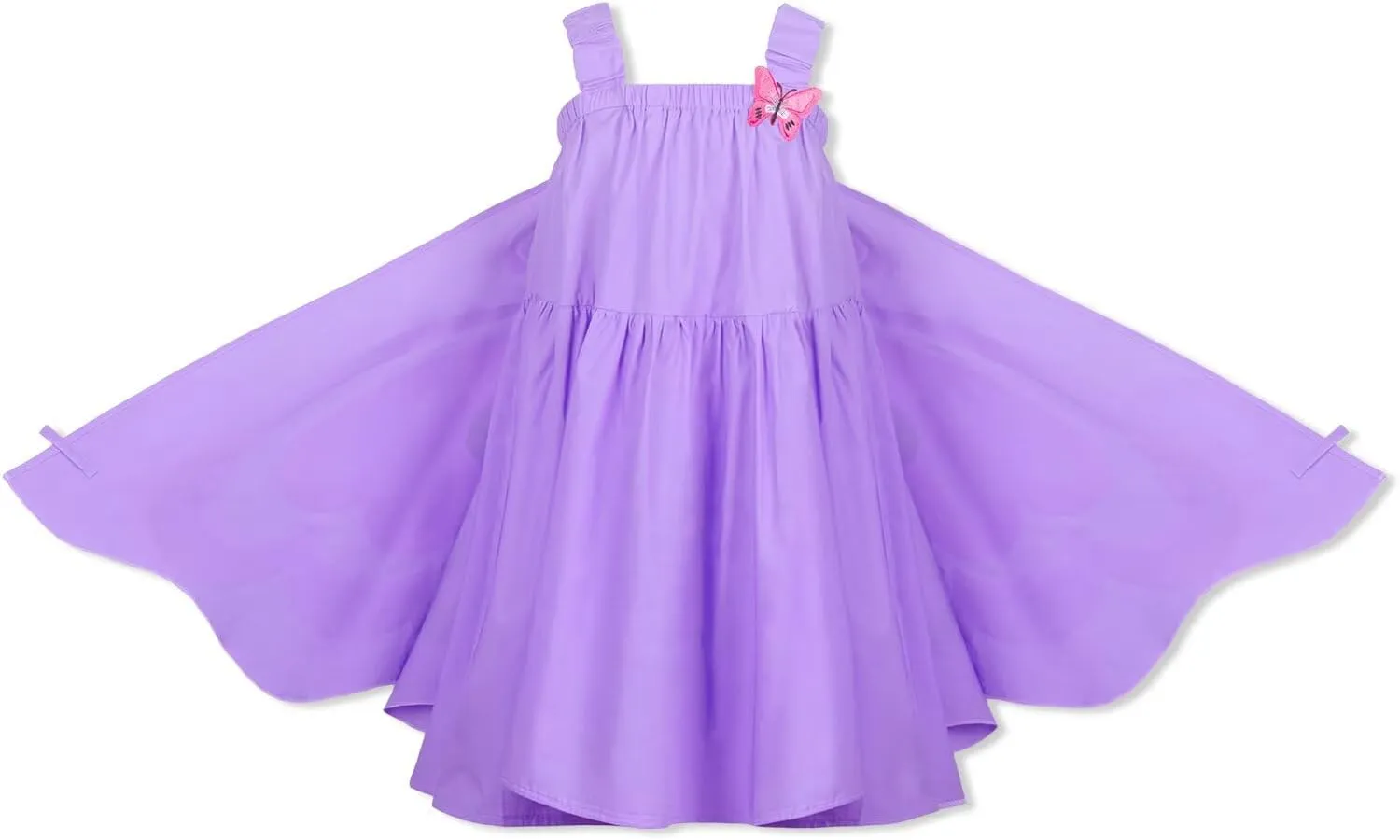 WELAKEN Kid Girls Butterfly Wings Dress - Toddler Cotton Sleeveless Fairy Sundress with Pockets