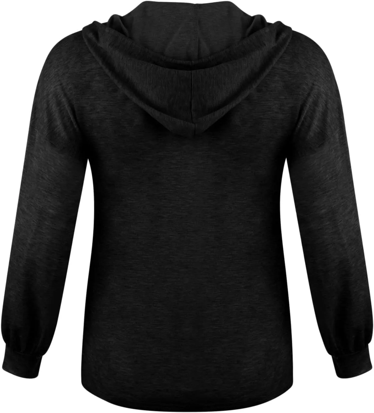 Women Hoodies Long Sleeve Pullover Button V Neck Sweatshirts Solid Color Business Casual Elegant Spring Fall Top
