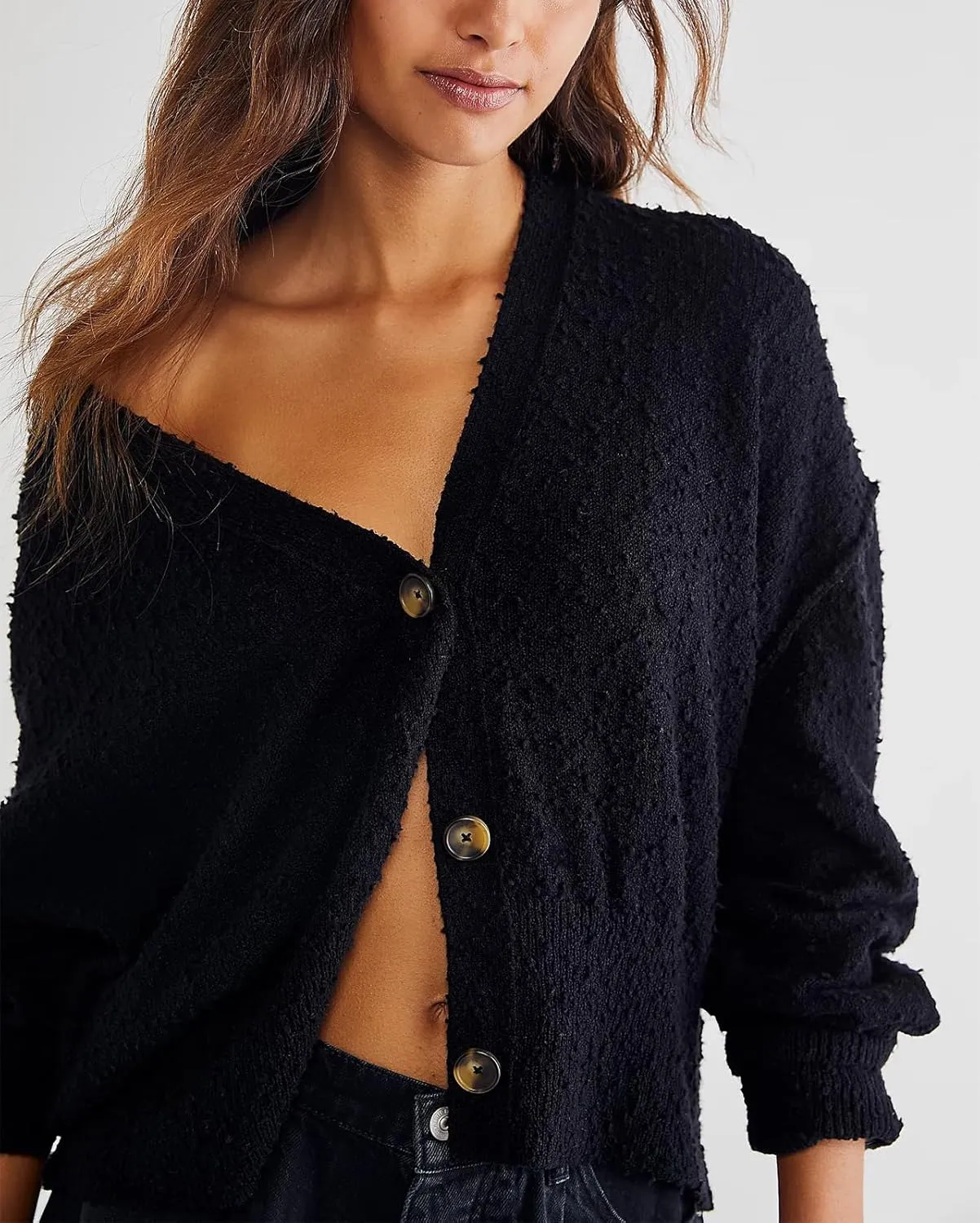 Women Knitted Cardigan Sweaters Long Sleeve Button Down Ribbed Knit Sweater Tops Y2k Cropped Cardigans Streetwear