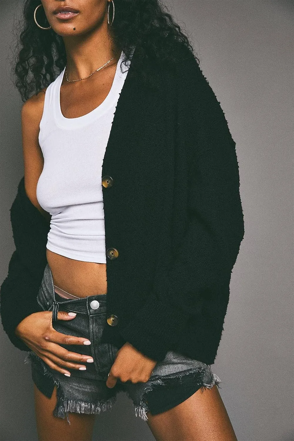 Women Knitted Cardigan Sweaters Long Sleeve Button Down Ribbed Knit Sweater Tops Y2k Cropped Cardigans Streetwear