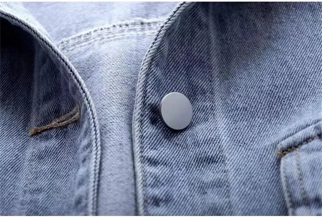 Women Long Sleeve Cropped Denim Jacket Wash Short Jean Jacket Trucker Loose Fit Coat