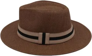 Women Men Straw Panama Hats Summer Wide Brim Fedora Outdoor Beach Travel Casual Sun Hat