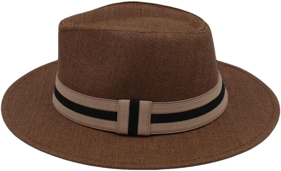 Women Men Straw Panama Hats Summer Wide Brim Fedora Outdoor Beach Travel Casual Sun Hat