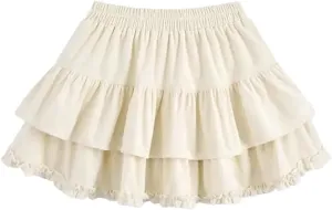 Women Mini High Waist Skirt Summer Irregular Pleated Fluffy A-Line Slim Mini Skirts