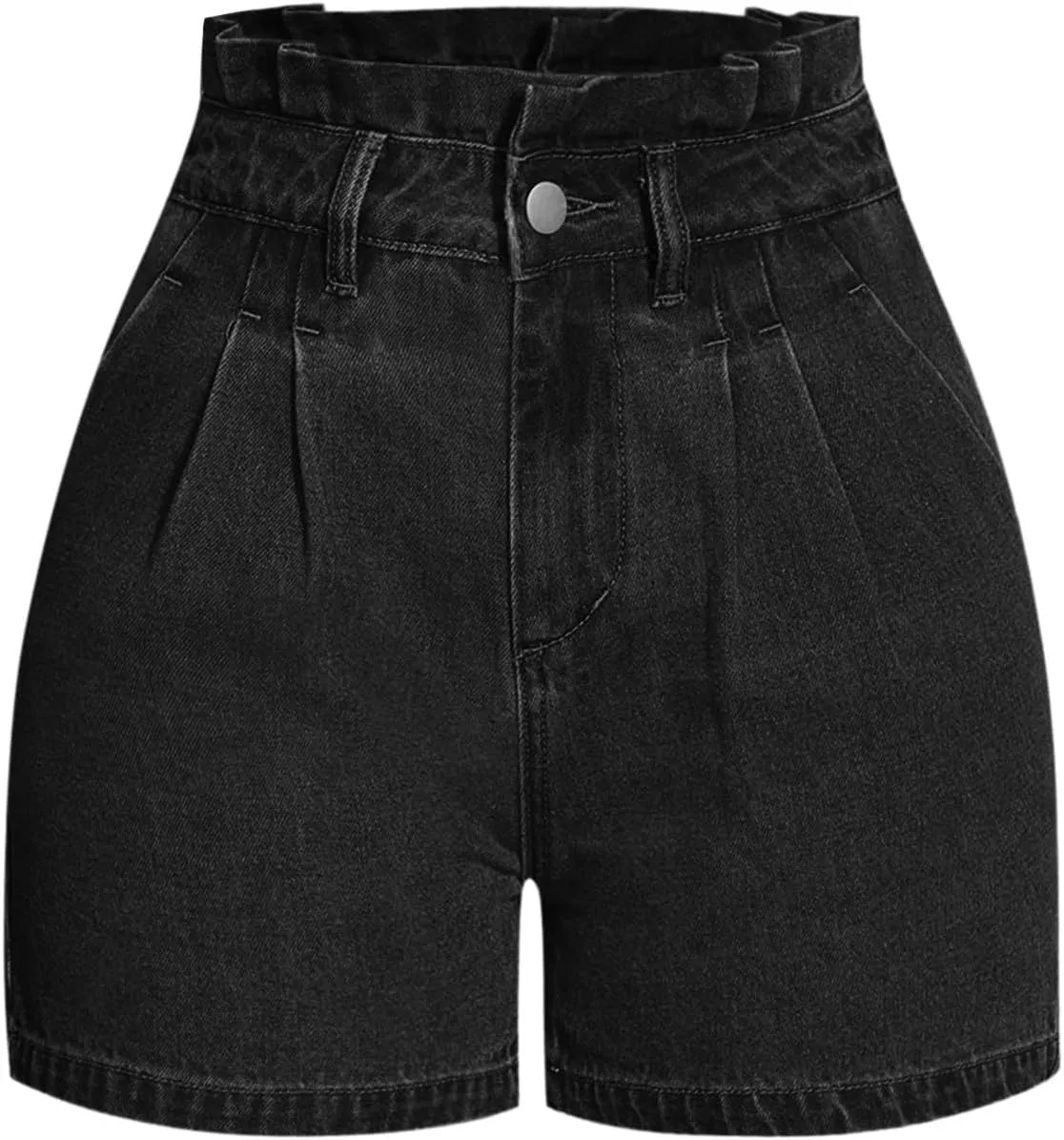 Women Plus Size Jean Shorts Sexy Stretchy High Waisted Frayed Raw Hem Denim Shorts Plus Size Sexy Jean