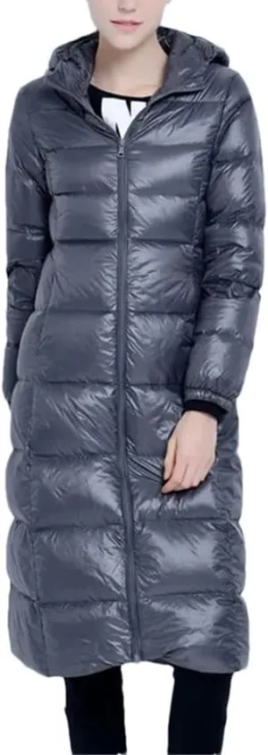 Women Winter Long Hooded Down Jacket Warm Thick Down Coat Parkas Slim Puffer Outerwear