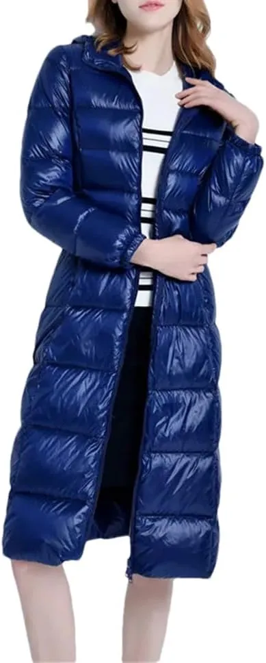 Women Winter Long Hooded Down Jacket Warm Thick Down Coat Parkas Slim Puffer Outerwear