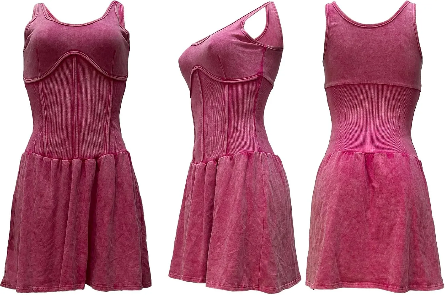 Women's Backless Flare Halter Short Dress Sleeveless A Line Mini Bodycon Dresses