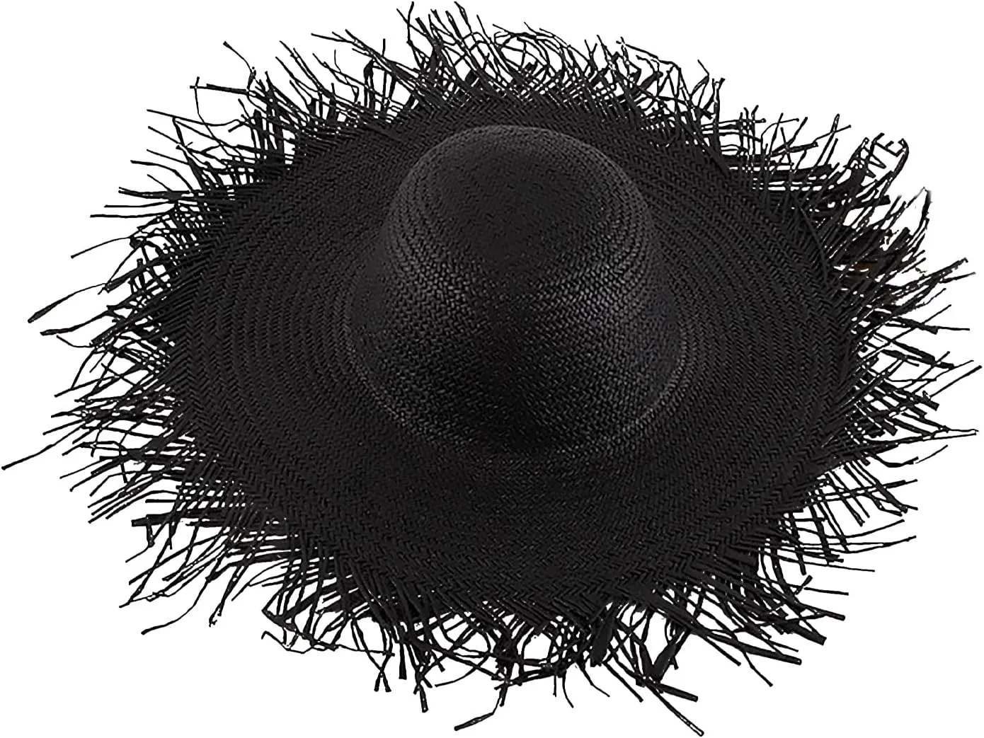 Womens Beach Straw Hat Summer Frayed Straw Bucket Sun Hats Floppy Wide Brim Beach Straw Bucket Hat Raffia UV Protection Hat