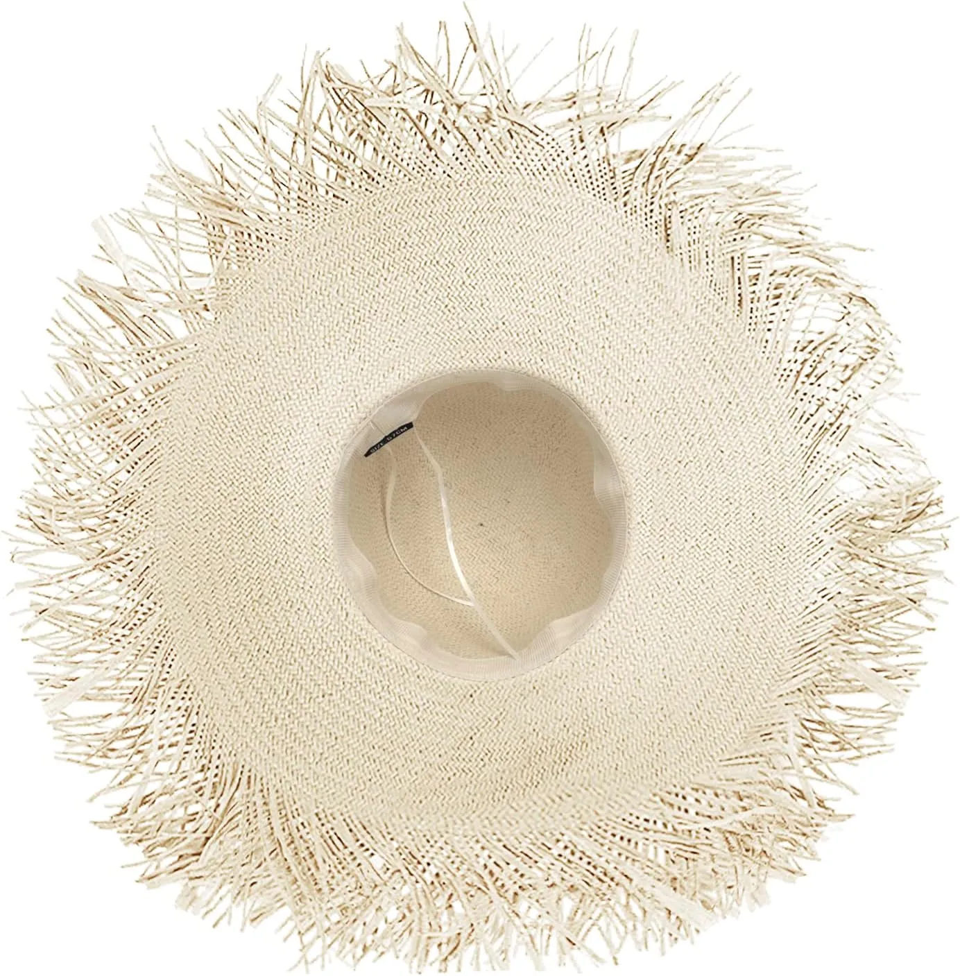 Womens Beach Straw Hat Summer Frayed Straw Bucket Sun Hats Floppy Wide Brim Beach Straw Bucket Hat Raffia UV Protection Hat