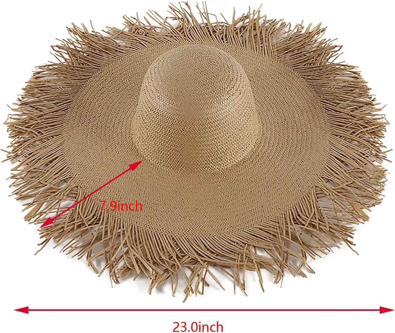 Womens Beach Straw Hat Summer Frayed Straw Bucket Sun Hats Floppy Wide Brim Beach Straw Bucket Hat Raffia UV Protection Hat