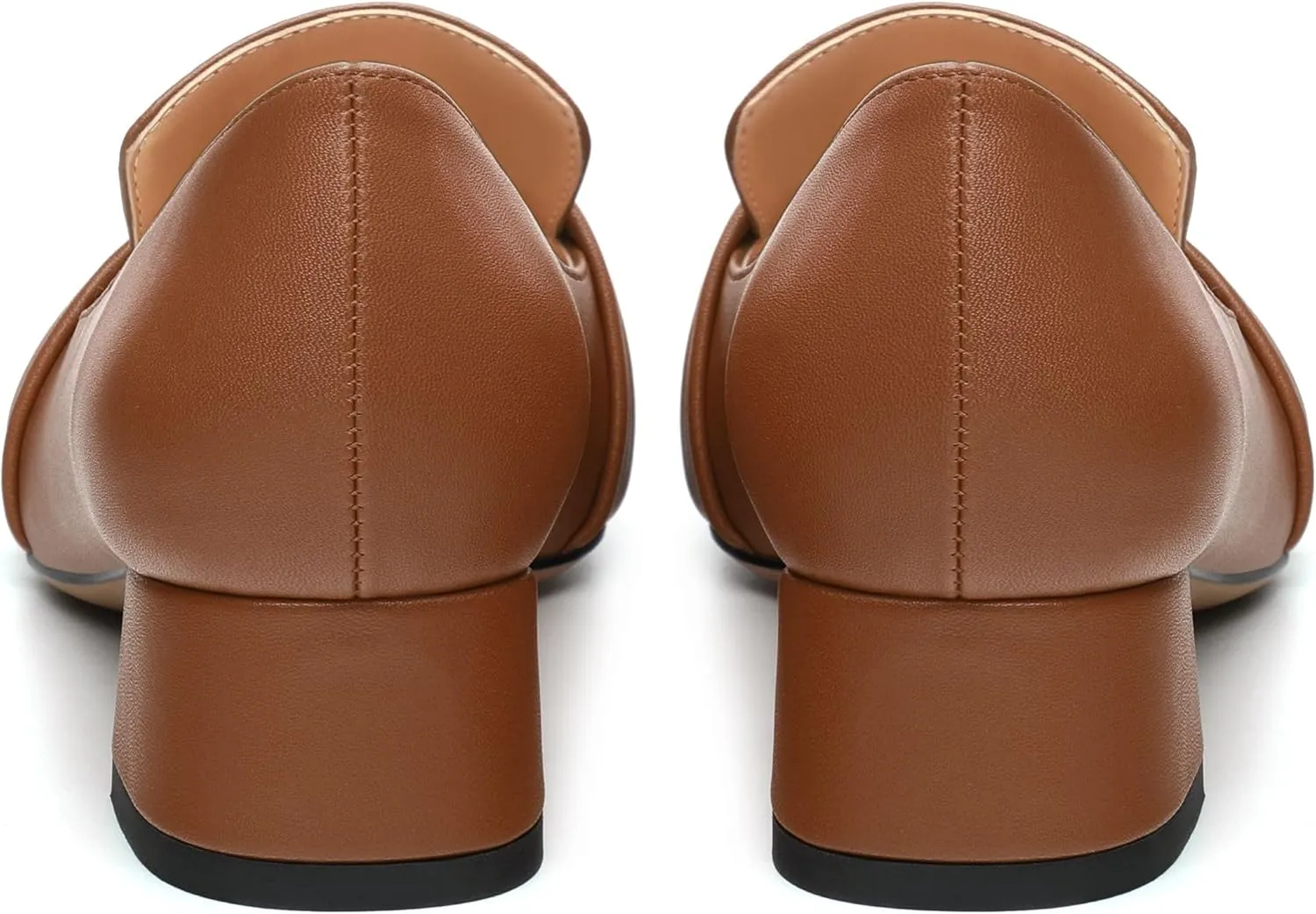 Women's Block Heel Loafers, Square Closed Toe Chunky Heel Pumps, Elegant Comfortable Casual Office Dress Shoes