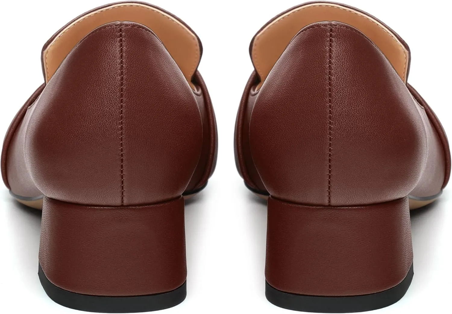 Women's Block Heel Loafers, Square Closed Toe Chunky Heel Pumps, Elegant Comfortable Casual Office Dress Shoes