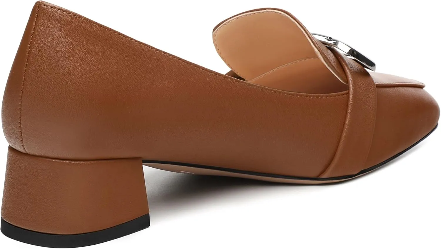 Women's Block Heel Loafers, Square Closed Toe Chunky Heel Pumps, Elegant Comfortable Casual Office Dress Shoes
