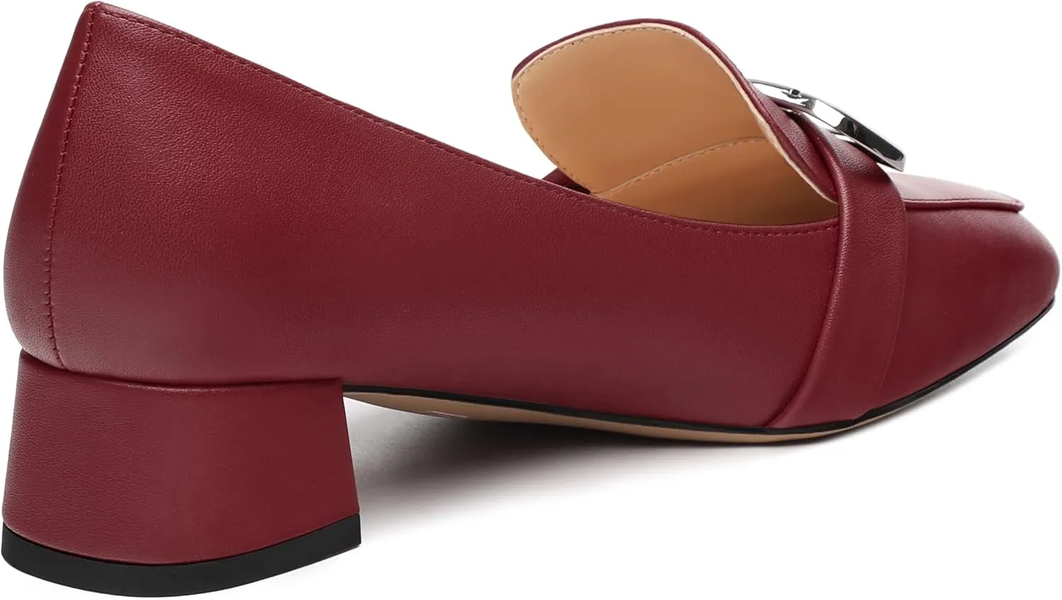 Women's Block Heel Loafers, Square Closed Toe Chunky Heel Pumps, Elegant Comfortable Casual Office Dress Shoes