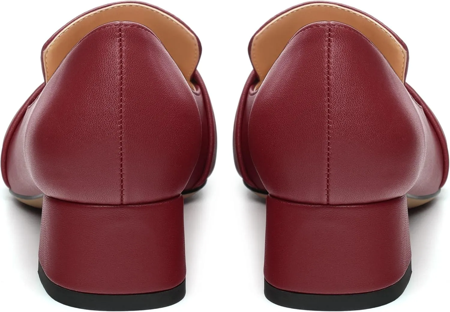 Women's Block Heel Loafers, Square Closed Toe Chunky Heel Pumps, Elegant Comfortable Casual Office Dress Shoes