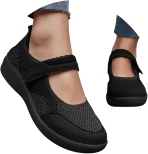 Women's Casual Slip On Shoes Breathable Mesh Flat Comfortable Walking Shoes for Women Adjustable Straps Lightweight Summer Loafers