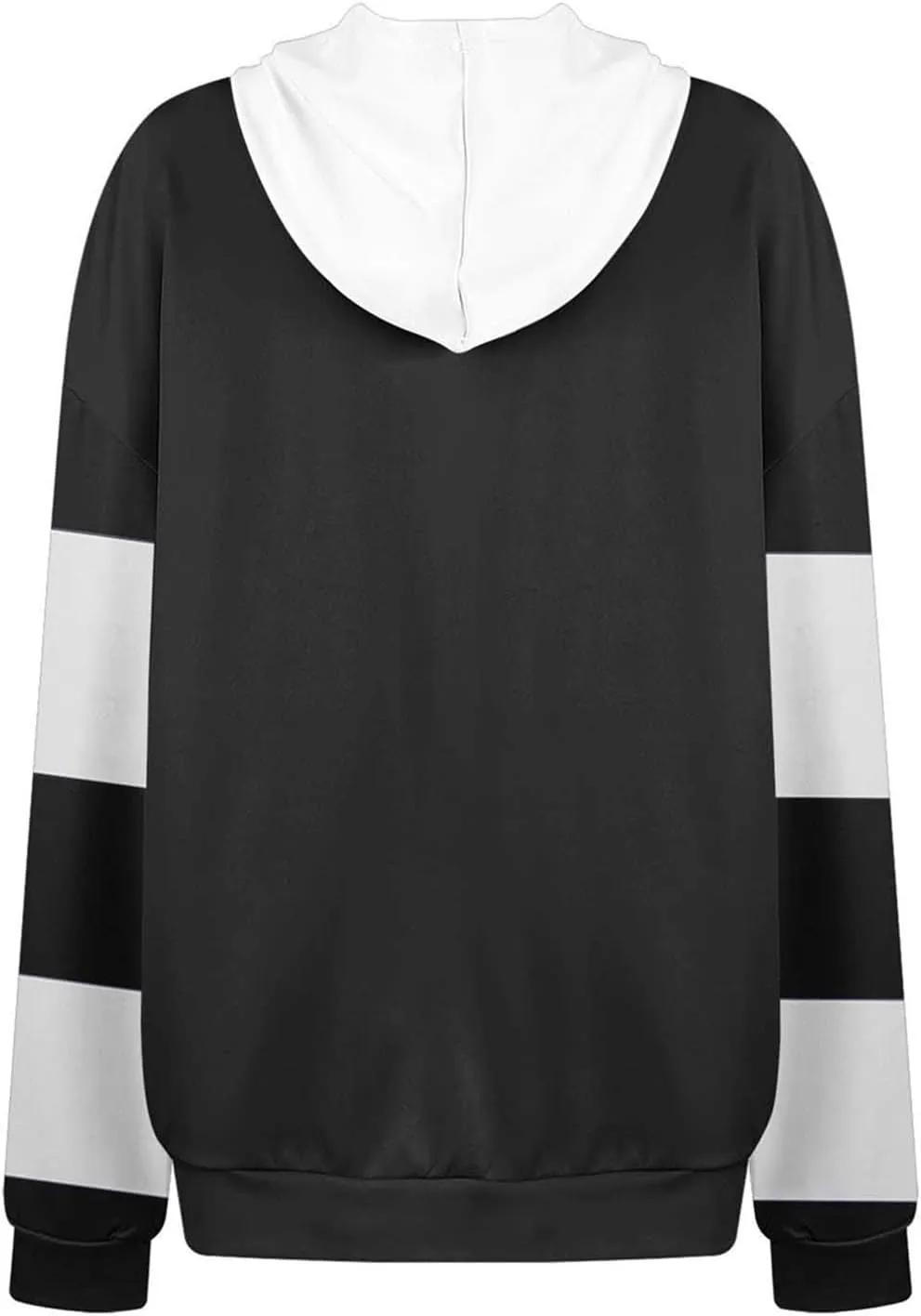 Women's Color Block Hoodie Sweatshirt Casual Long Sleeve Drawstring Jacket Sweater with Pockets Loose Fit Fall Coat