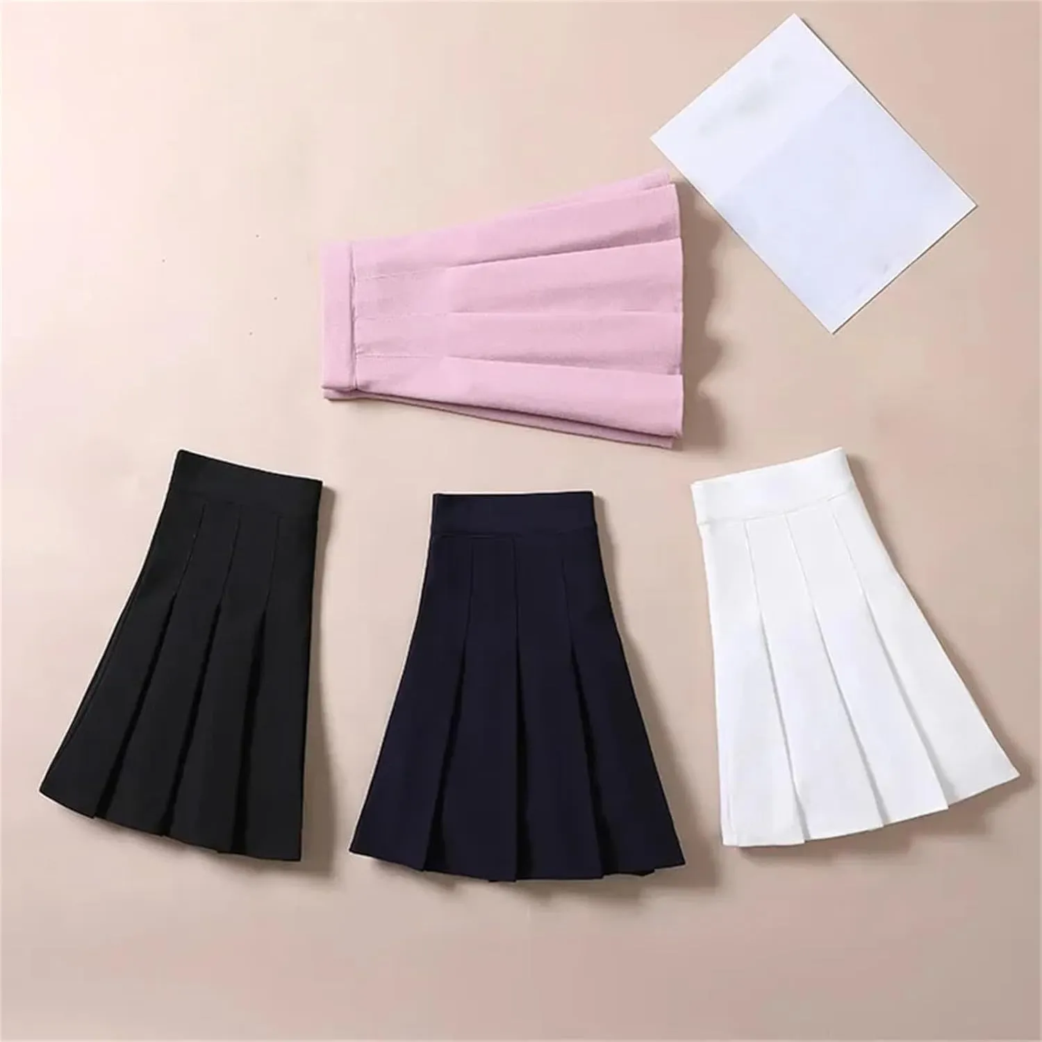 Women's Fashion Pleated A-Line Mini Short Skirt with Elastic Waist for Ladies Girls