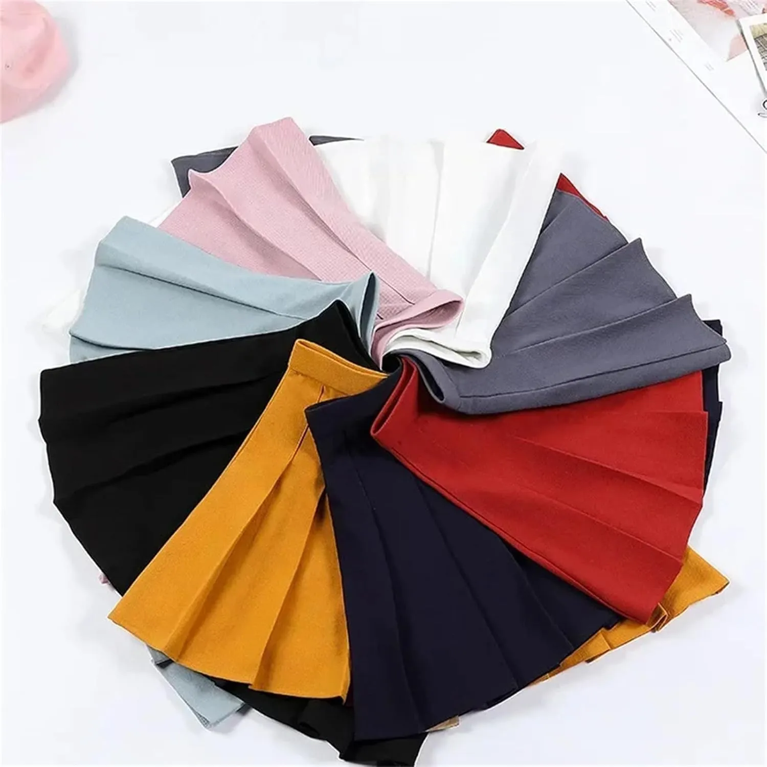 Women's Fashion Pleated A-Line Mini Short Skirt with Elastic Waist for Ladies Girls