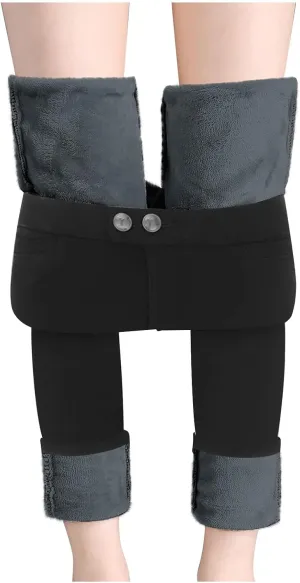 Women's Fleece Lined Jeans High Waist Winter Thick Warm Denim Jeggings 2023 Trendy Stretch Skinny Jean Trousers with Pockets