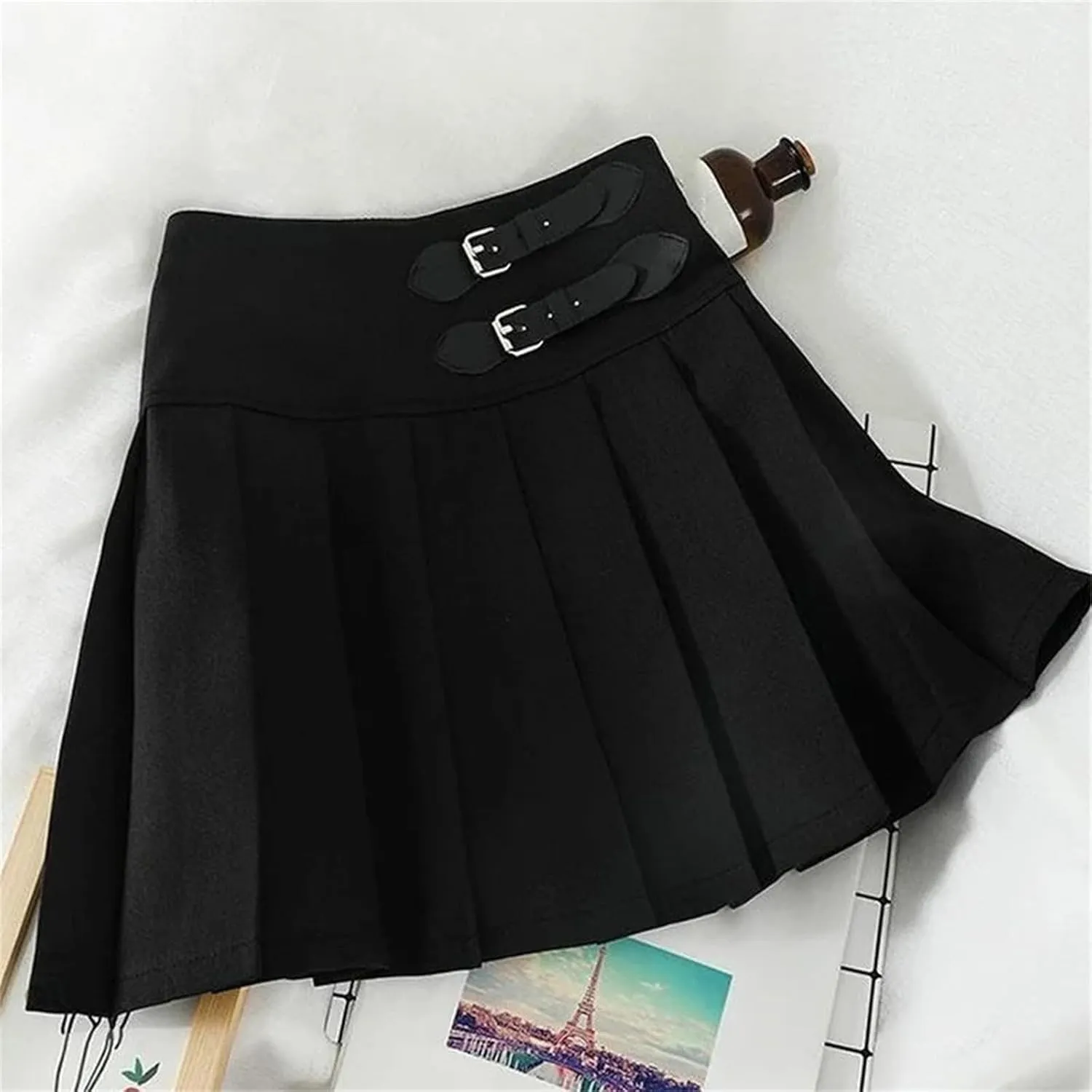 Women's Solid Color Fashion Mini Skirt  High Street Pleated Summer Soft High Waisted Pleated Skirt Tennis Skirts