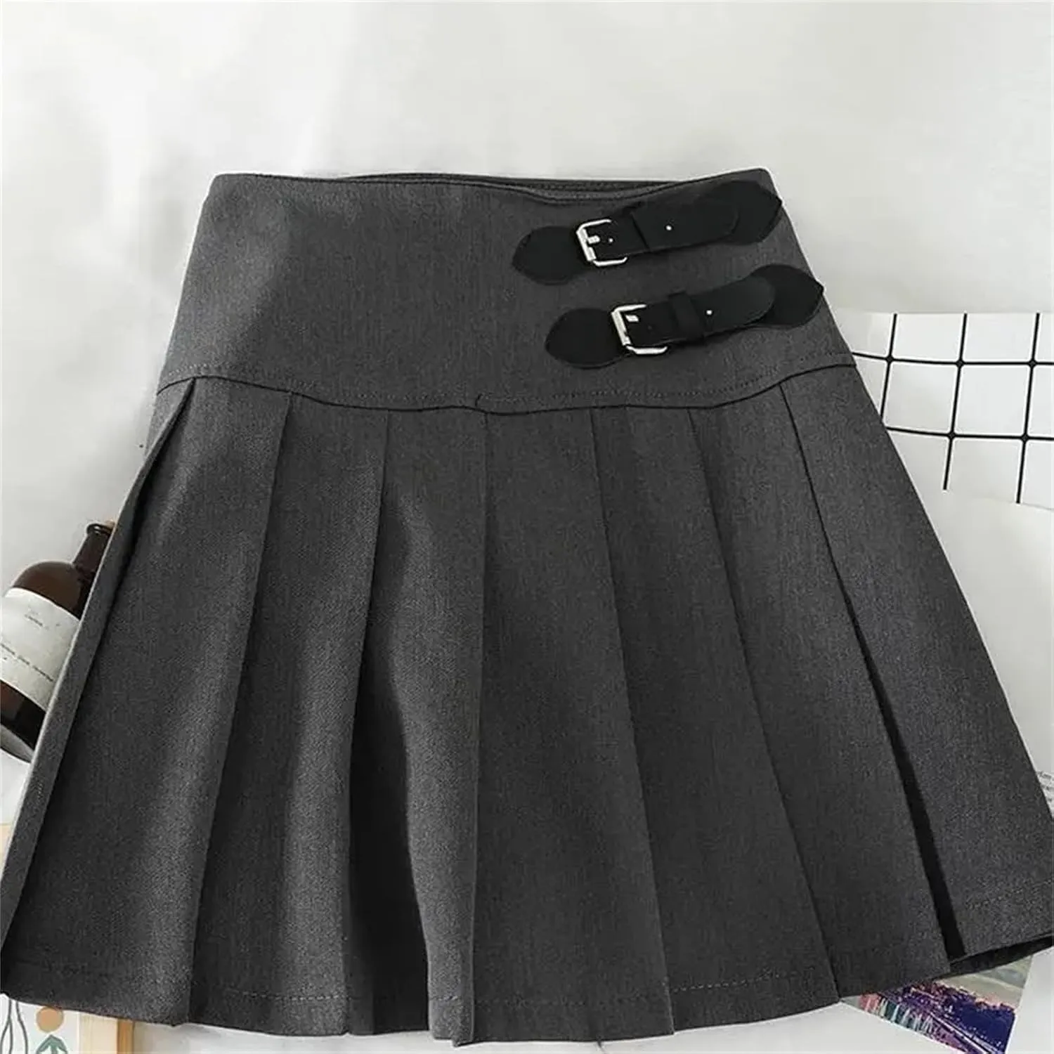 Women's Solid Color Fashion Mini Skirt  High Street Pleated Summer Soft High Waisted Pleated Skirt Tennis Skirts