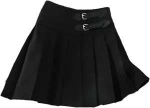 Women's Solid Color Fashion Mini Skirt  High Street Pleated Summer Soft High Waisted Pleated Skirt Tennis Skirts