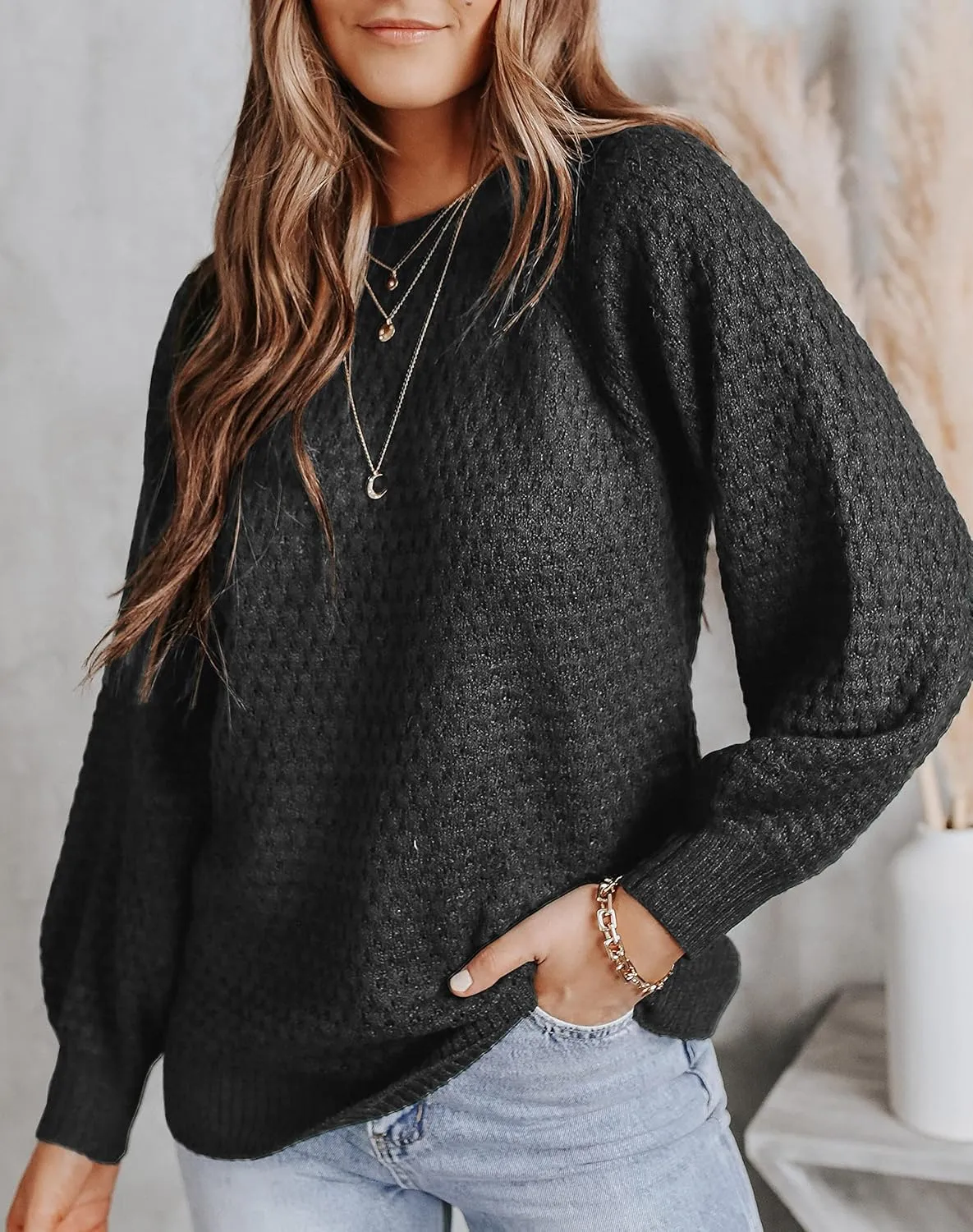 Womens Turtleneck Long Sleeve Knit Pullover Sweaters Solid Fall Winter Casual Spilt Hem Sweater Tops