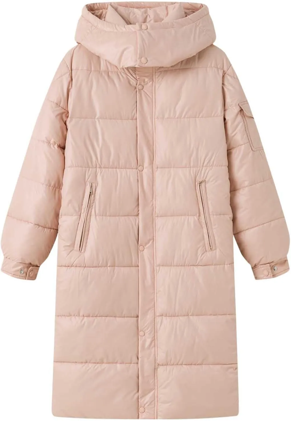 Women's Winter Long Puffer Coats Hooded Zip Up Casual Thickened Down Jackets 2024 Trendy Warm Clothes Outerwear