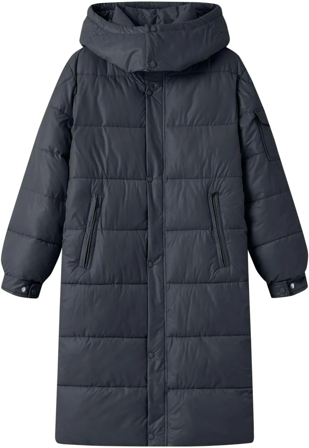 Women's Winter Long Puffer Coats Hooded Zip Up Casual Thickened Down Jackets 2024 Trendy Warm Clothes Outerwear