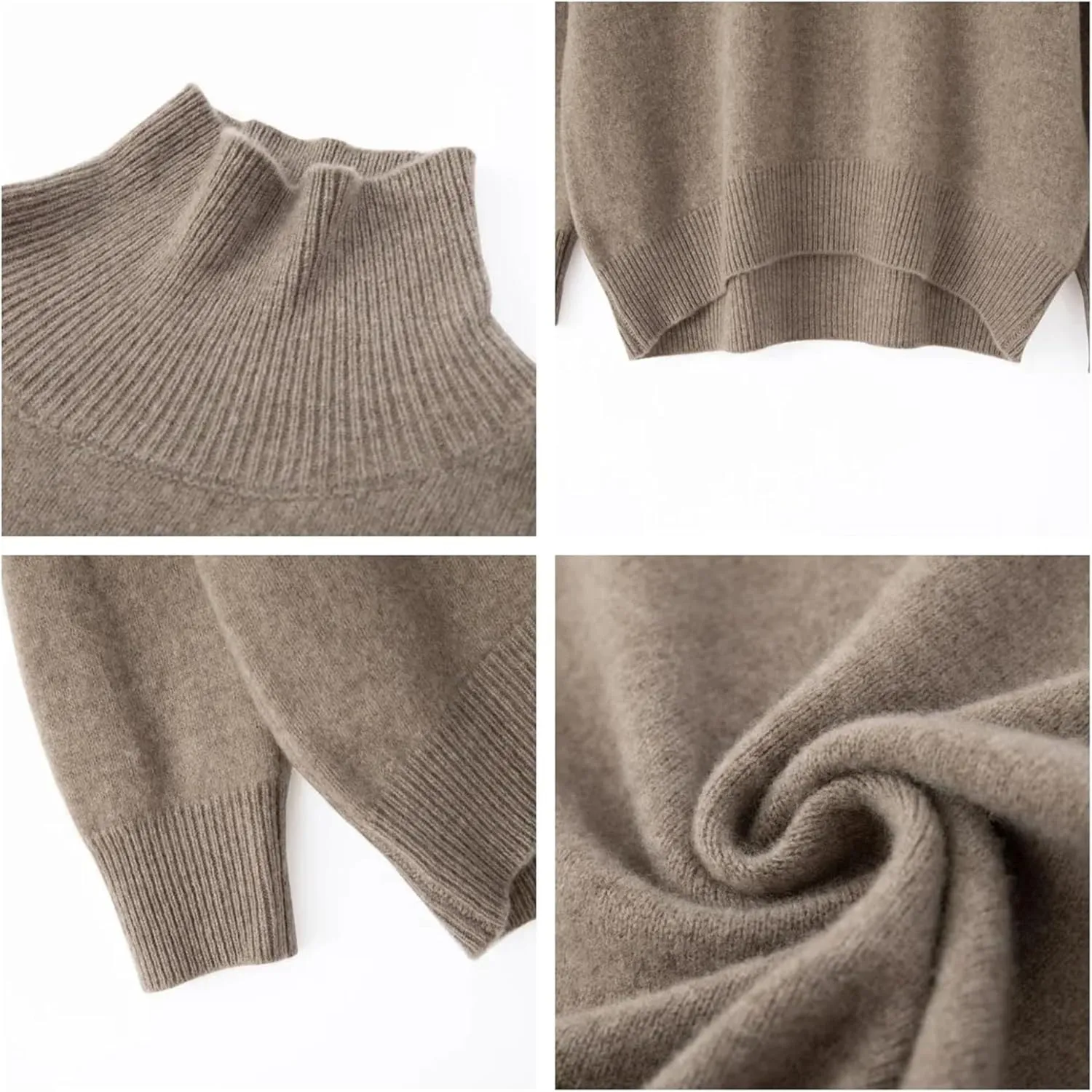 Women's Wool Sweater Turtleneck Loose Casual Soft Oversized Pullover
