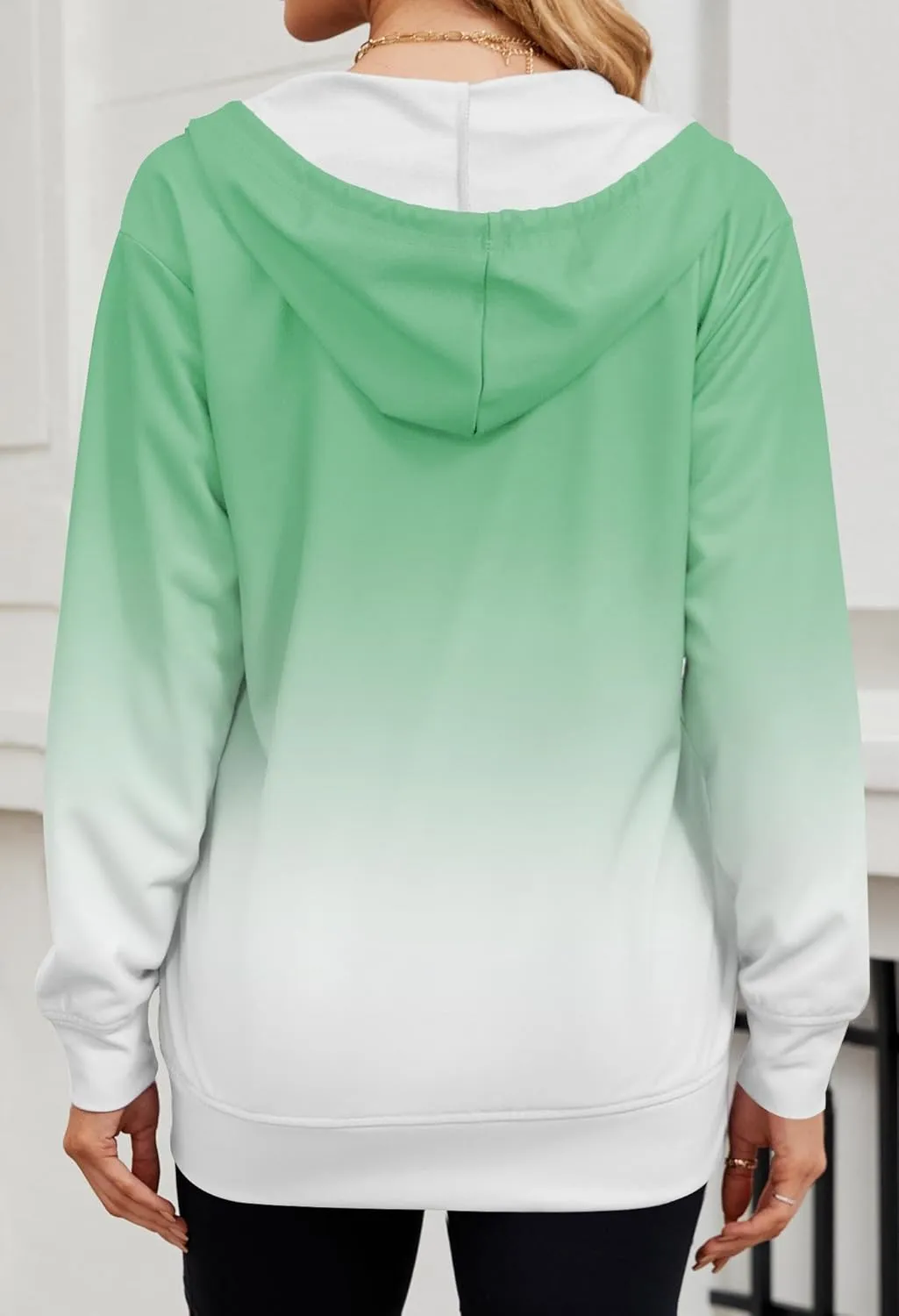 Women's Zip Up Hoodies Long Sleeve Sweatshirts Fall Outfits Casual Oversized Full Zip Hooded Jacket 2025 Fashion
